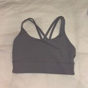 Lululemon longline energy sports bra in light blue/grey